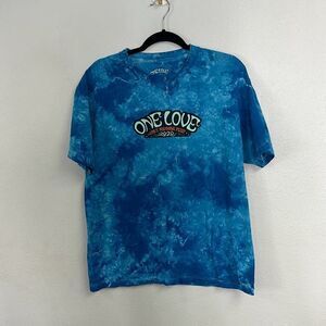 One Love Blue Short Sleeve Cali Reggae Fest 2020 Graphic Print‎ T-Shirt Large